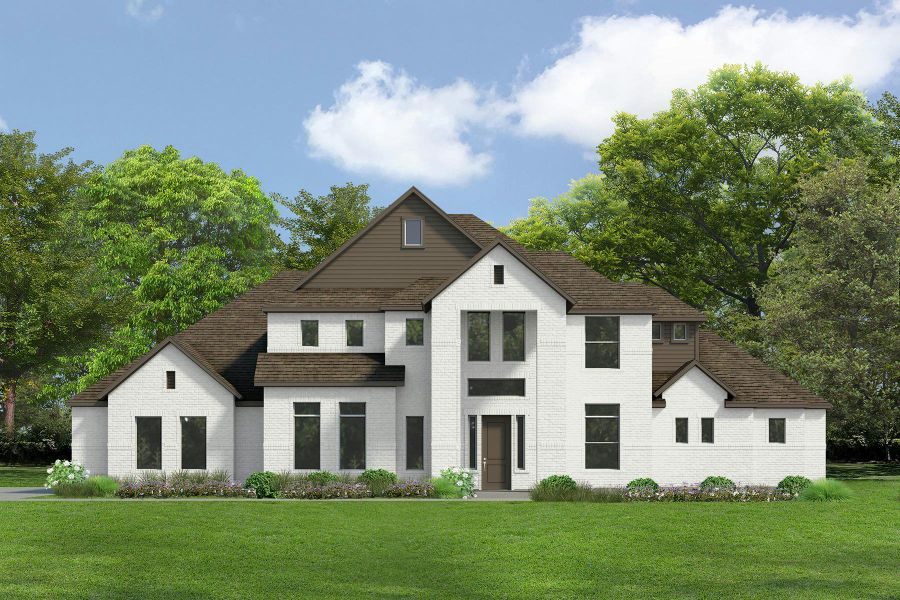 Representative exterior photo of a completed home built from the Hancock by Kindred Homes in Las Brisas at Stoney Creek, Sunnyvale, TX (Image 1).