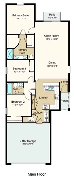 2D floor plan layout of this home in Firethorn, Parrish, FL (Image 4).
