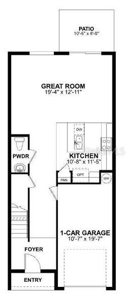 2D floor plan layout of this home in Tyson Ranch, Orlando, FL (Image 5).