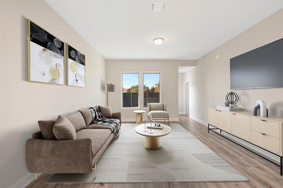 Furnished interior view inside a new home in Solterra - Garden Series, Mesquite (Image 6). Furnished interior view inside a new home in Solterra - Garden Series, Mesquite (Image 6).