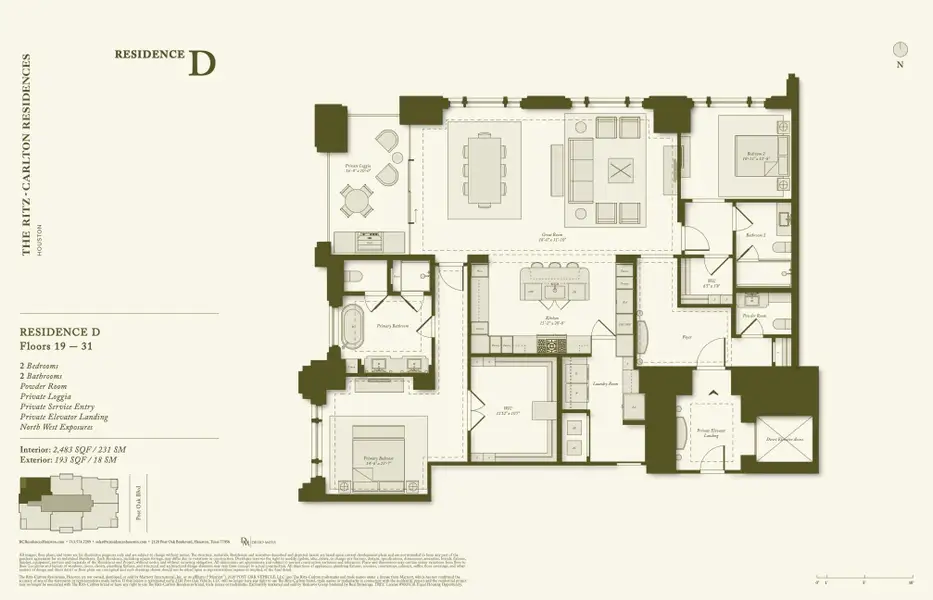 This 2,483 sq ft residence offers 2 bedrooms, 2 bathrooms and 1 powder bath, along with a private loggia, providing thoughtfully separated living and bedroom spaces. The home features views of Tanglewood and Memorial Park, offering a serene and elevated setting. This 2,483 sq ft residence offers 2 bedrooms, 2 bathrooms and 1 powder bath, along with a private loggia, providing thoughtfully separated living and bedroom spaces. The home features views of Tanglewood and Memorial Park, offering a serene and elevated setting.