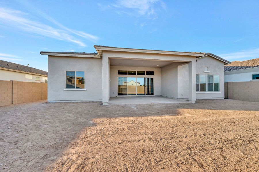Exterior details and patio area of a home in Tamber at Soleo, San Tan Valley (Image 3).