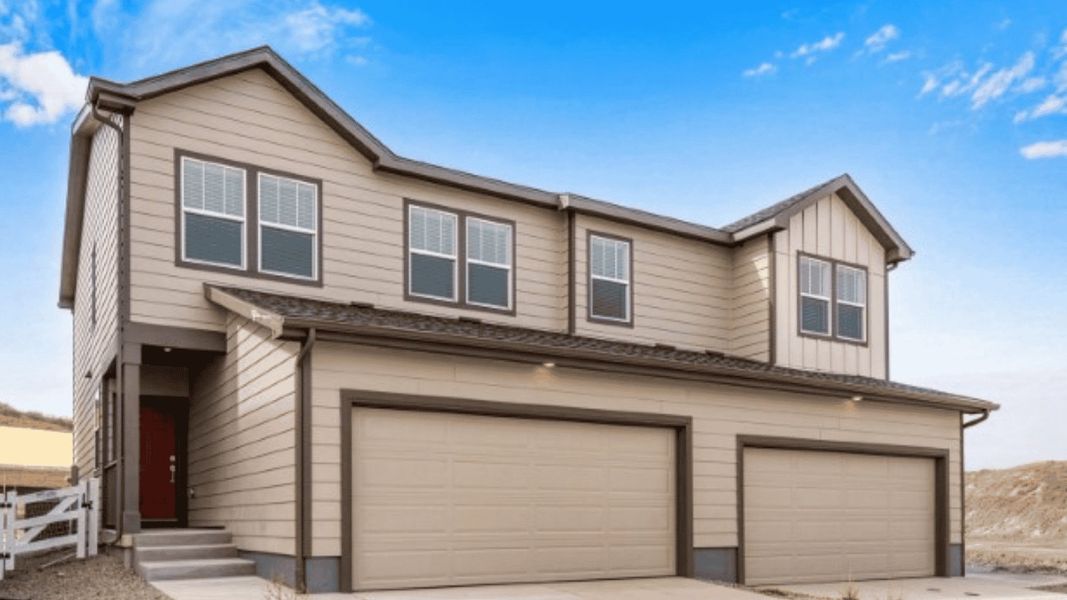 Front exterior of a new home in Ellston Park, Colorado Springs, CO, highlighting curb appeal (Image 1). Front exterior of a new home in Ellston Park, Colorado Springs, CO, highlighting curb appeal (Image 1).