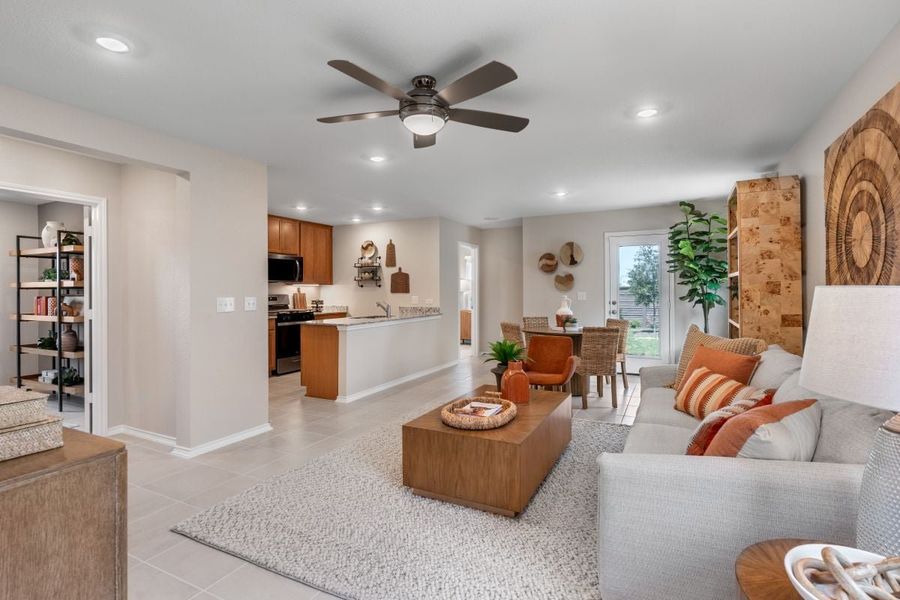 Representative furnished interior of a home built from the 1361 by KB Home in Watermill-Heritage Collection, Uhland (Image 4). Representative furnished interior of a home built from the 1361 by KB Home in Watermill-Heritage Collection, Uhland (Image 4).
