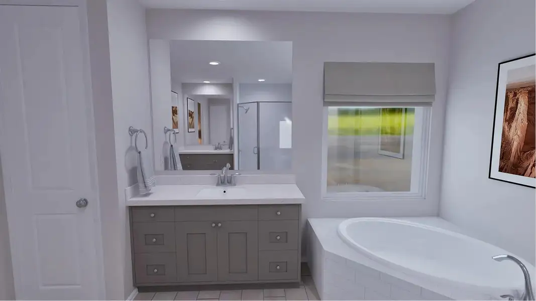Furnished interior view inside a new home in Samara: Wentworth, League City (Image 13).