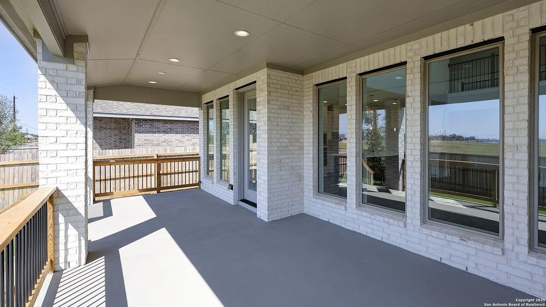 Exterior details and patio area of a home in Alsatian Oaks 50', Castroville (Image 1). Exterior details and patio area of a home in Alsatian Oaks 50', Castroville (Image 1).