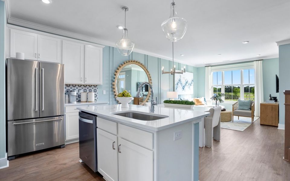 Representative furnished interior of a home built from the Lennox by Brookfield Residential in Townhomes at Wendell Falls, Wendell (Image 7).