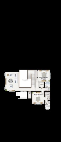 2D floor plan layout for the Harper by GL Homes in Valencia Del Mar (55+), Boynton Beach, FL (Image 6).