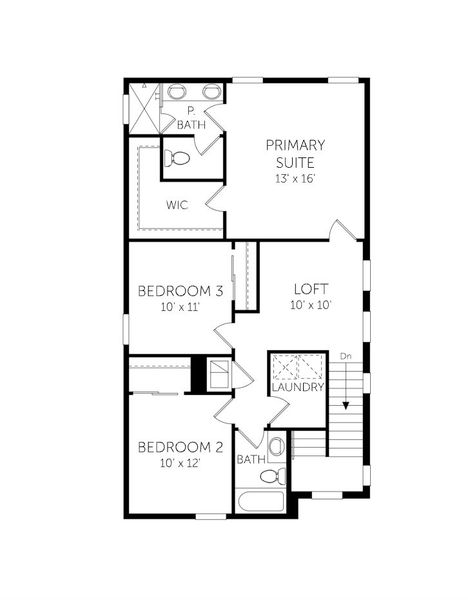2D floor plan layout of this home in Serenade at Ovation, Winter Garden, FL (Image 2).