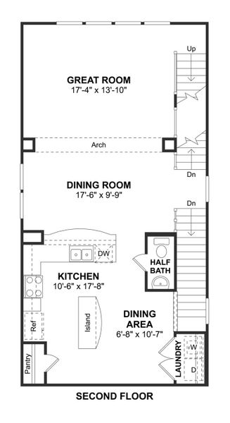 2D floor plan layout for the Radcliffe II by K. Hovnanian® Homes in Cloverdale, Houston, TX (Image 4). 2D floor plan layout for the Radcliffe II by K. Hovnanian® Homes in Cloverdale, Houston, TX (Image 4).
