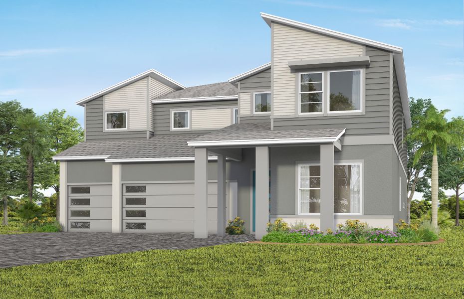 Representative exterior photo of a completed home built from the Roseland by Pulte Homes in Lakehaven Estates, Clermont, FL (Image 21). Representative exterior photo of a completed home built from the Roseland by Pulte Homes in Lakehaven Estates, Clermont, FL (Image 21).