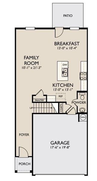 2D floor plan layout of this home in Langston Reserve, Cartersville, GA (Image 5).