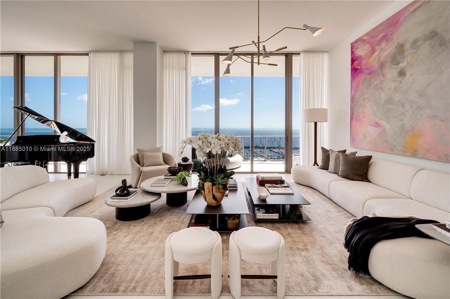 Furnished interior view inside a new home in Mr. C Residences, Miami (Image 17).