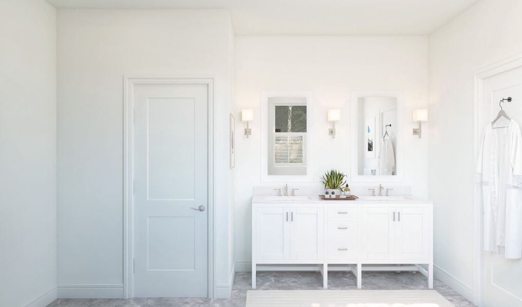 Primary bath with dual sinks