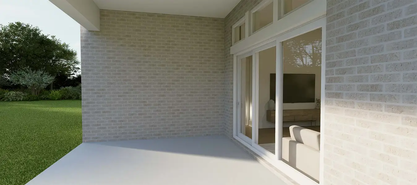 Representative exterior details of a home built from the The Columbus by David Weekley Homes in Flora, Hutto (Image 4).