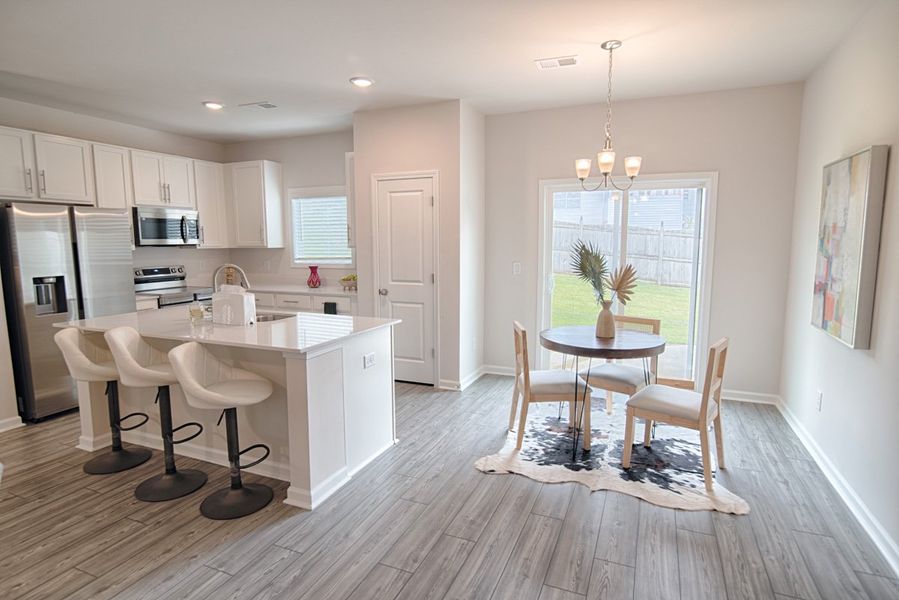 Representative furnished interior of a home built from the Cliffside by Hurricane Builders in Percival Village, Columbia (Image 6).