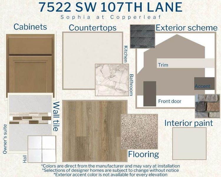 Sophia - Colors for this home