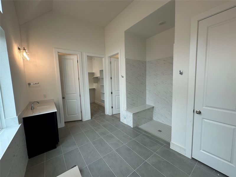 Primary Bath retreat with dual vanities & walk-in shower Primary Bath retreat with dual vanities & walk-in shower