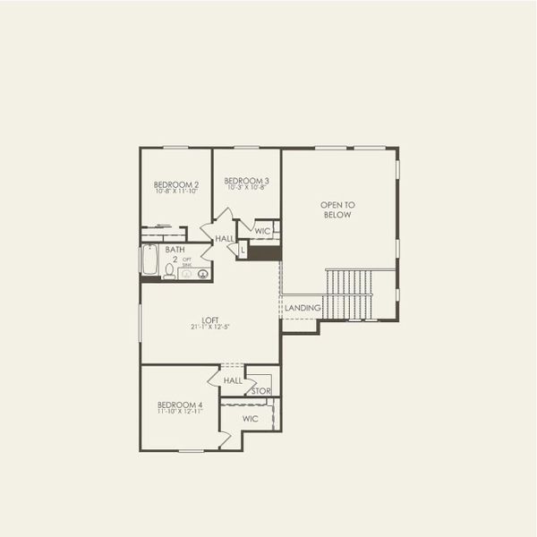 2D floor plan layout for the Prato by Pulte Homes in Upper Canyon, Phoenix, AZ (Image 3).