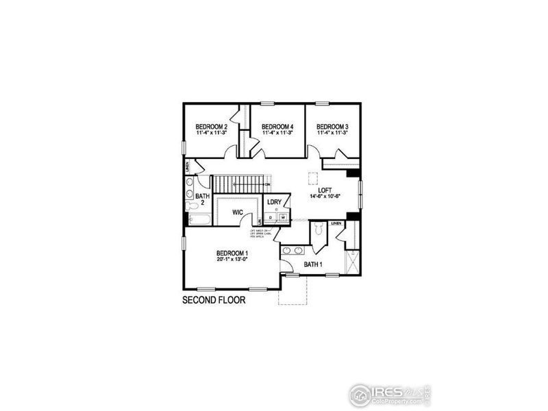 2D floor plan layout of this home in Vantage, Berthoud, CO (Image 2).