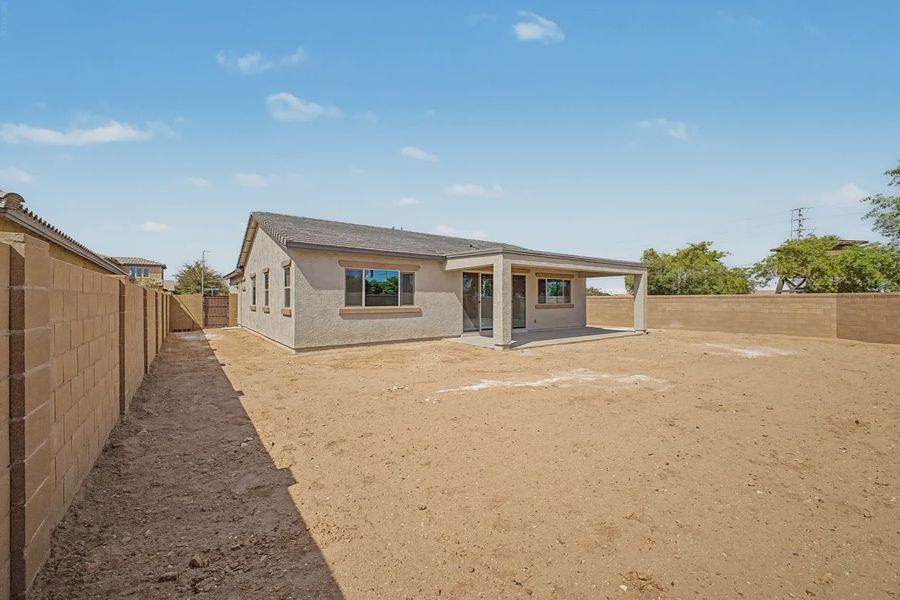 Exterior details and patio area of a home in Forté at Granite Vista, Waddell (Image 28).