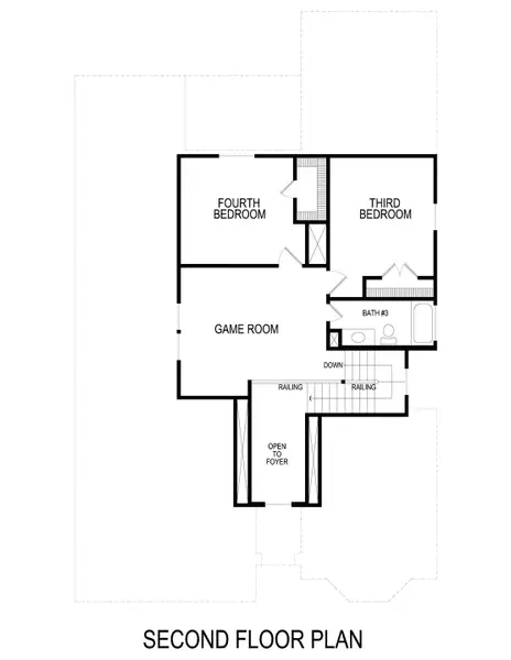 2D floor plan layout for the Edgestone F by First Texas Homes in Solterra, Mesquite, TX (Image 5).