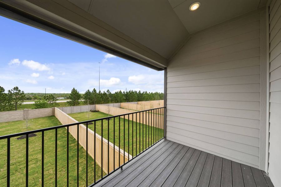 Exterior details and patio area of a home in Bridgeland 45's, Cypress (Image 27).