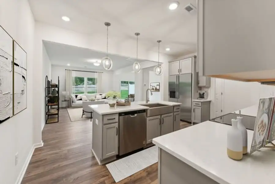 Representative furnished interior of a home built from the Advent TH by True Homes in Harpers Landing Townhomes, Walkertown (Image 4).