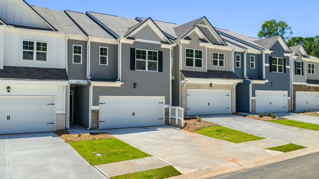 Representative exterior photo of a completed home built from the SALISBURY 24'  TOWNHOME by D.R. Horton in Falcon Landing Townhomes, Gainesville, GA (Image 2).
