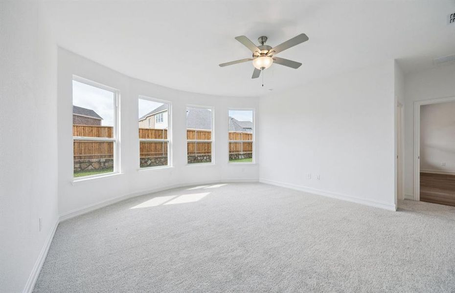 Bay window in owner's suite Bay window in owner's suite