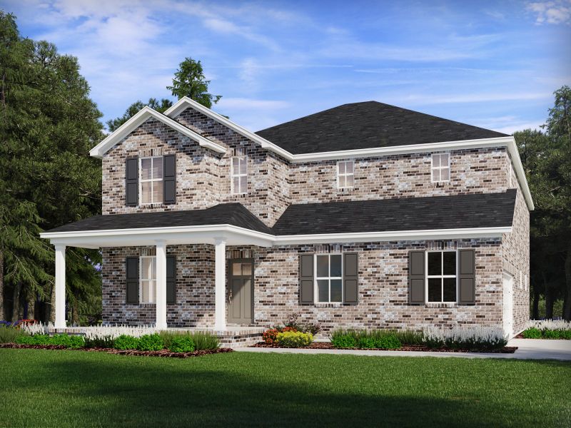 Representative exterior photo of a completed home built from the Remington by Meritage Homes in Benders Cove - Estate Series, Mount Juliet, TN (Image 1).