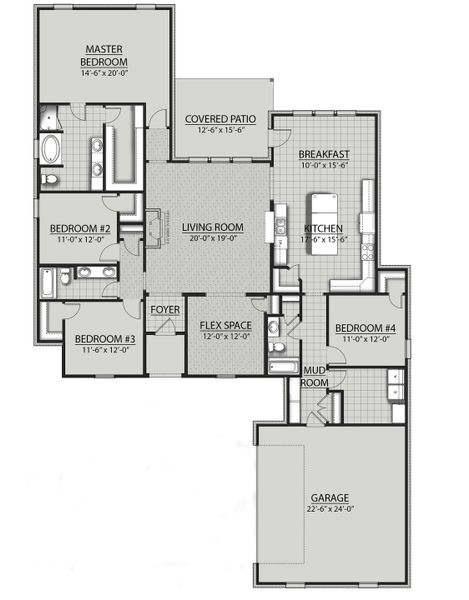 2D floor plan layout for the Renoir IV G by DSLD Homes in Natureview, Freeport, FL (Image 2).