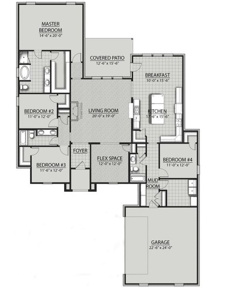 2D floor plan layout for the Renoir IV B by DSLD Homes in Iron Rock, Cantonment, FL (Image 2).