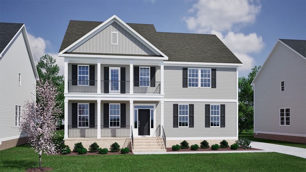 Representative exterior photo of a completed home built from the Roland II - Vanguard Collection by Mungo Homes in Windsor Forest, Anderson, SC (Image 28).