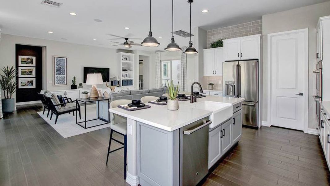 Representative furnished interior of a home built from the Appaloosa by Taylor Morrison in Victory at Verrado Venture II Collection 55+, Buckeye (Image 12).