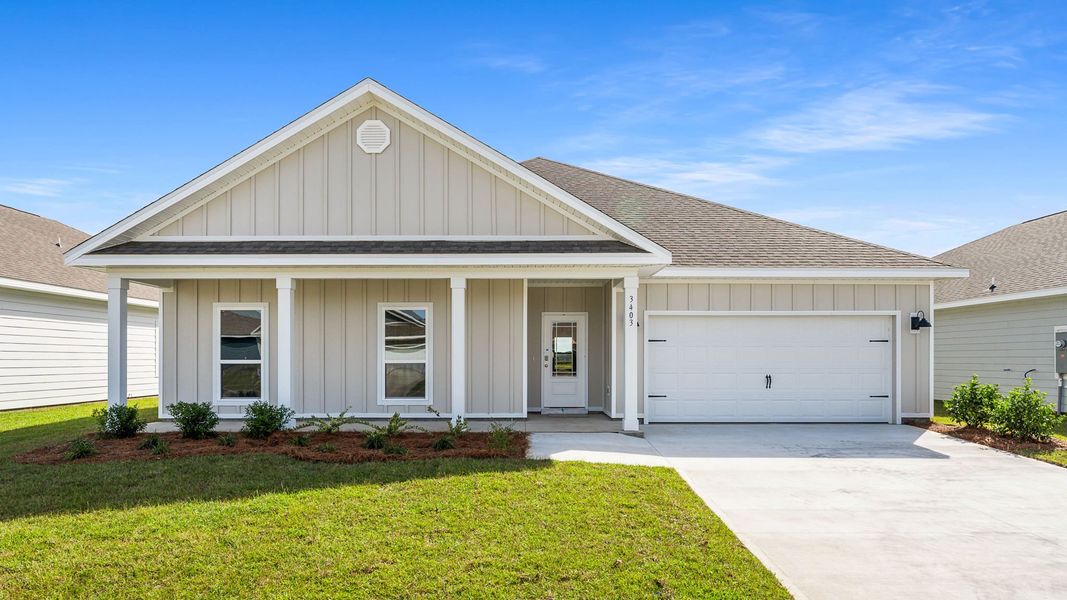 Exterior details and patio area of a home in Hodges Bayou Plantation, Panama City (Image 1). Exterior details and patio area of a home in Hodges Bayou Plantation, Panama City (Image 1).