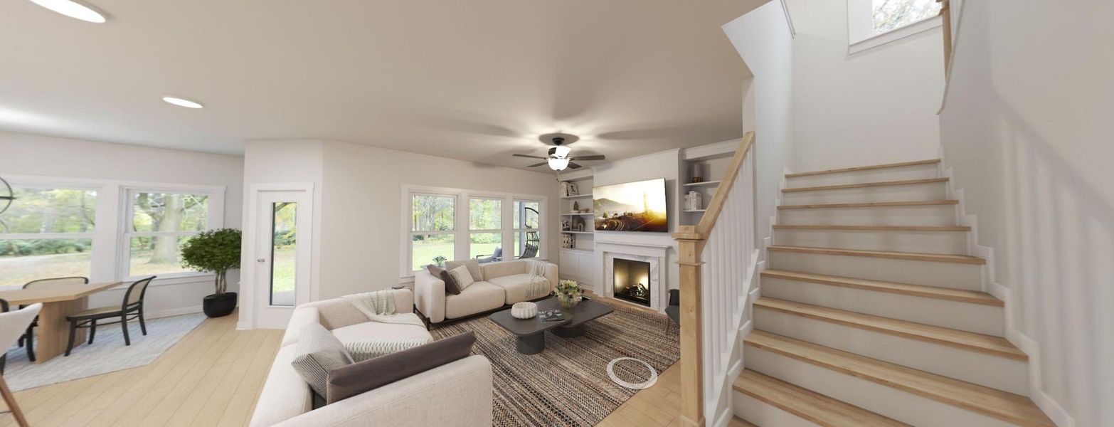 Representative furnished interior of a home built from the The Garner by New Home Inc. in Gardner Farms, Willow Spring (Image 13). Representative furnished interior of a home built from the The Garner by New Home Inc. in Gardner Farms, Willow Spring (Image 13).