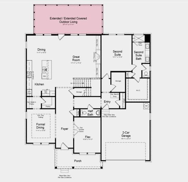 2D floor plan layout of this home in Reserve at Hickory Walk, Kennesaw, GA (Image 3).