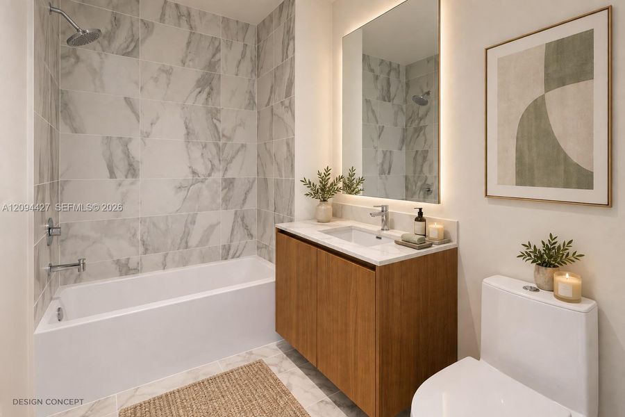 Furnished interior view inside a new home in , Miami (Image 6).