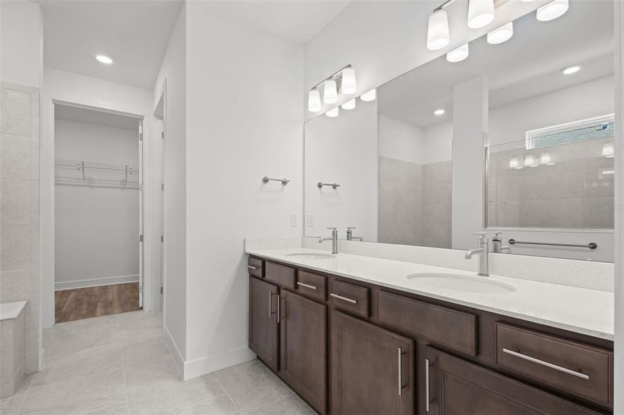 Primary bathroom - en suite - not pictured are the standup shower and walk in closet (end of hall you can see a bit)