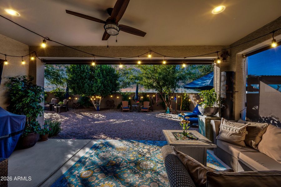 Twilight Covered Patio