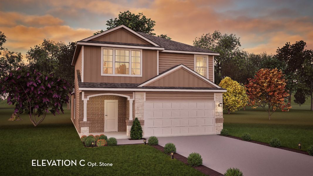 Representative exterior photo of a completed home built from the Ash by CastleRock Communities in Serenada, Brookshire, TX (Image 22).