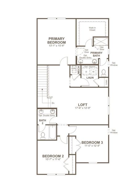 2D floor plan layout of this home in Seasons at Asher's Landing, Jacksonville, FL (Image 6).