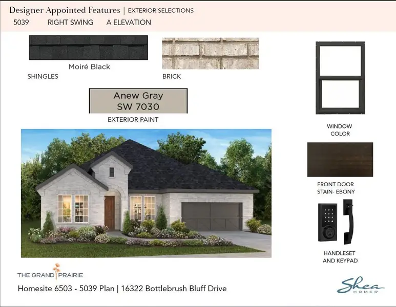 Sample of building materials used in homes in The Grand Prairie 60', Hockley (Image 4).