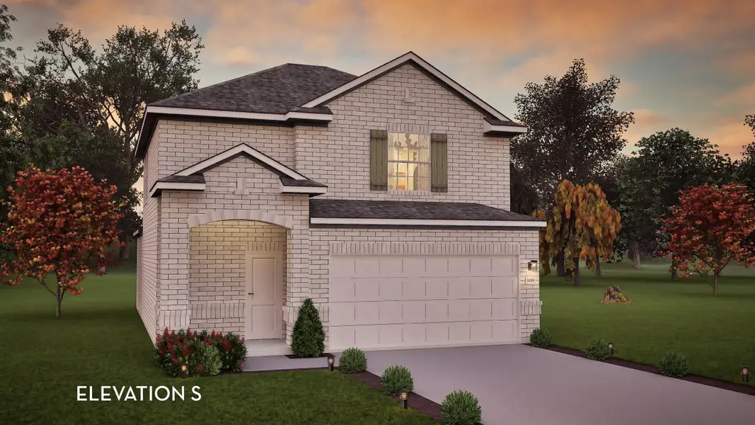 Representative exterior photo of a completed home built from the Elm by CastleRock Communities in Arboretum Estates, Terrell, TX (Image 22).