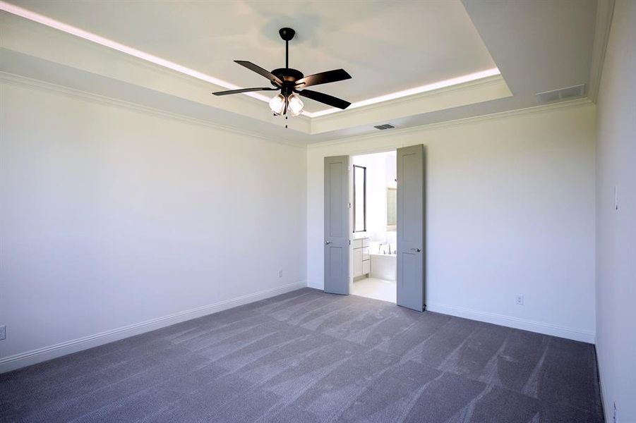 Master Bedroom enSuite with mood lighting and inset ceiling