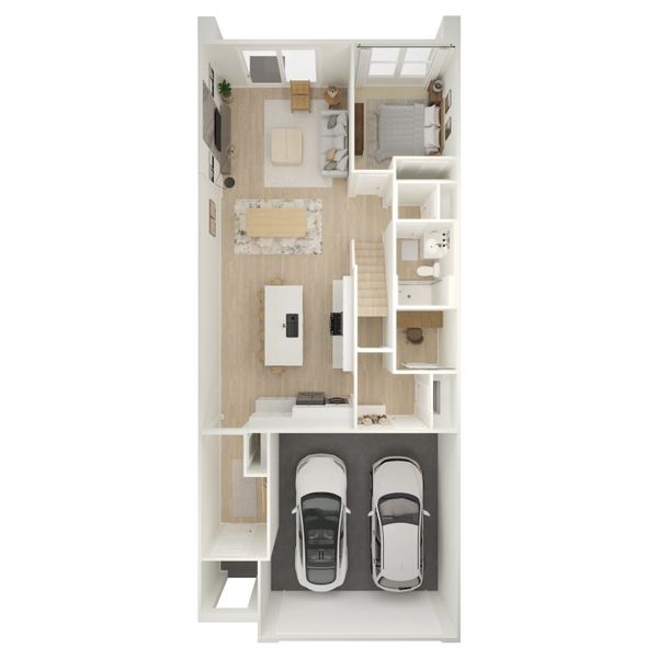2D floor plan layout for the Sea Bright II by K. Hovnanian® Homes in Prestige on 64th, Phoenix, AZ (Image 5).