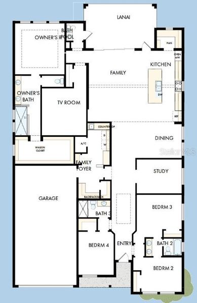2D floor plan layout of this home in Palmera Wellen Park - Classic Series, Venice, FL (Image 3). 2D floor plan layout of this home in Palmera Wellen Park - Classic Series, Venice, FL (Image 3).