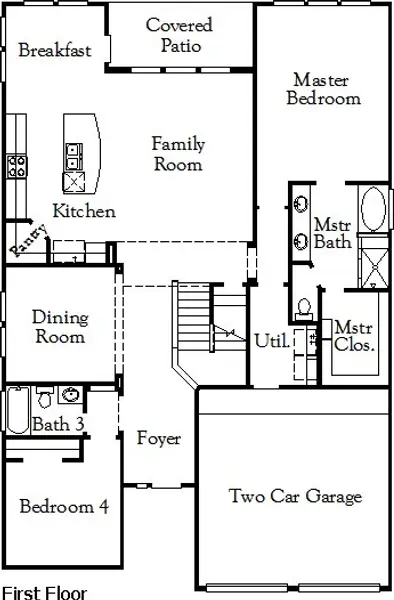 2D floor plan layout of this home in Escondido, Magnolia, TX (Image 3).