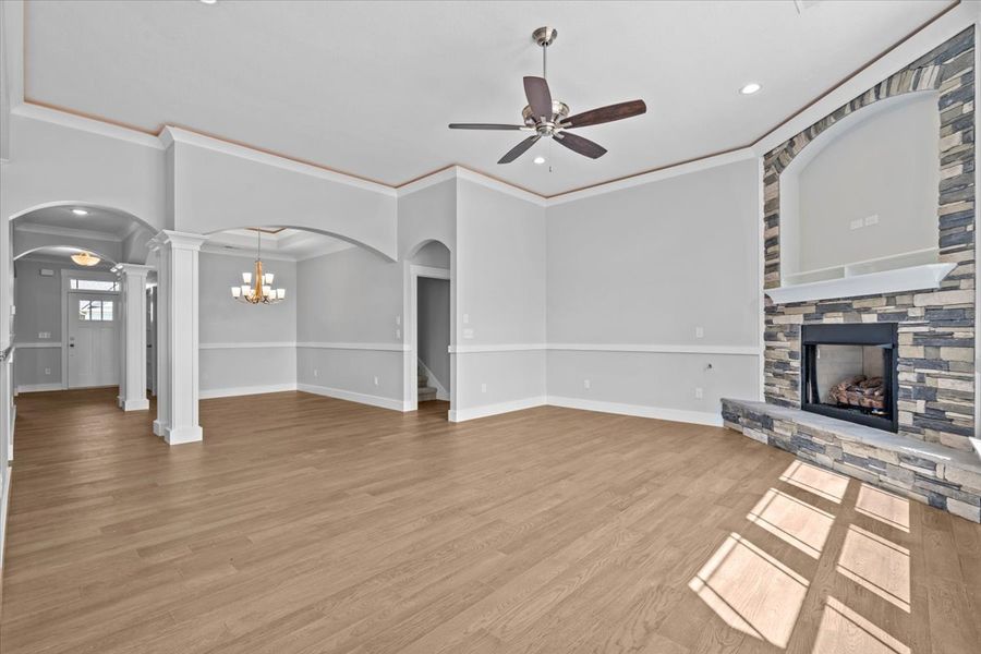 Representative unfurnished interior of a home built from the Hartford Elite by Enchanted Homes in Pointe Summit, Slater-Marietta (Image 32).